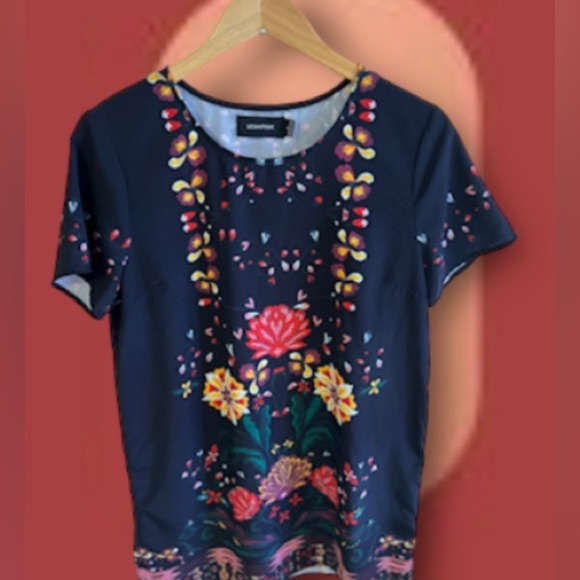 MINK PINK  Wisdom Tee Short Sleeve Shift Dress floral Size M - Picture 4 of 16